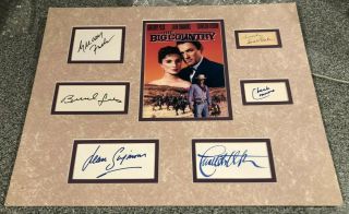 The Big Country Signed Poster Gregory Peck Jean Simmons Heston Ives Autographs