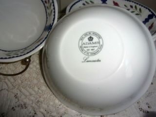 6 Adams China Co Lancaster Hand Painted English Ironstone 6.  25 Inch Cereal Bowls 2