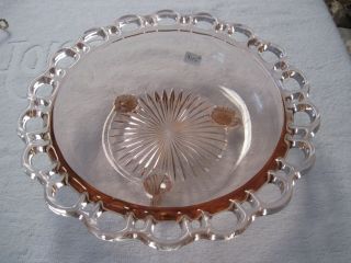Old Colony Lace Edge Depression Glass Pink Bowl 10 1/4 "