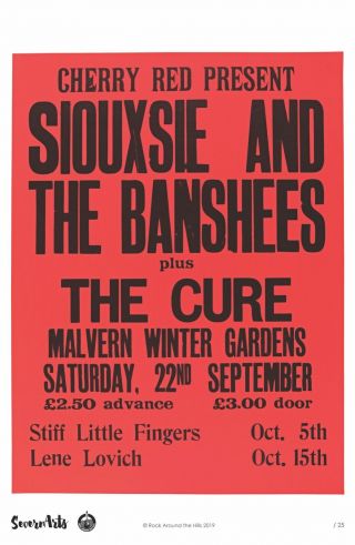 Siouxsie And The Banshees The Cure Concert Poster 1979 Malvern Winter Gardens