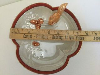 Vintage Rare Noritake Squirrel Nut Dish Luster Handpainted White W/orange Acorns 4