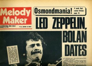 Led Zeppelin Carlos Santana Melody Maker Nov 18 1972