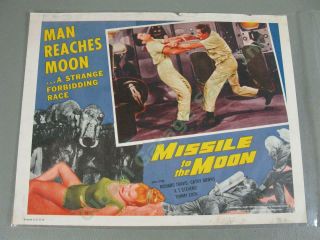 1958 Missile To The Moon Lobby Title Card Color Sci - Fi Monster 11 " X14 "