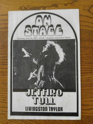 Jethro Tull Concert Program 1971 Aqualung
