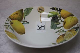 Valori Home Ceramic Lemons Limones Large Deep Serving Bowl - Made In Italy -