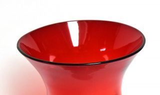 RETRO BLENKO MCM ART GLASS LARGE RUBY RED VASE ITEM 7029 EX. 2