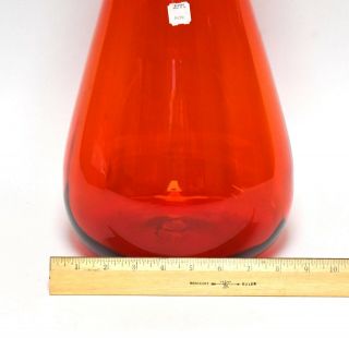 RETRO BLENKO MCM ART GLASS LARGE RUBY RED VASE ITEM 7029 EX. 5