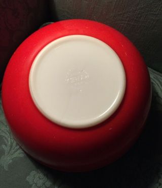 Vintage Pyrex Red 404 4 - Quart Large Primary Mixing Bowl Dish