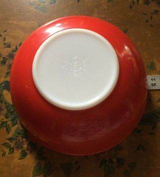 Vintage Pyrex RED 404 4 - Quart Large Primary Mixing Bowl Dish 3