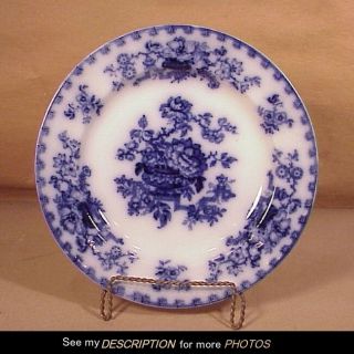 1840 - 50s Ashworth Bros Flow Blue 10 - 1/4 " Dinner Plate Nankin Jar Pattern