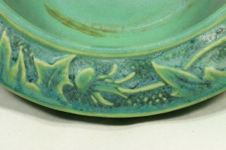 1920 ' s Weller Pottery Breton Pattern Blue Green w/ Yellow Highlight Console Bowl 7