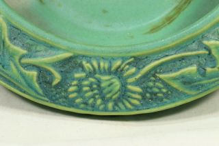 1920 ' s Weller Pottery Breton Pattern Blue Green w/ Yellow Highlight Console Bowl 8