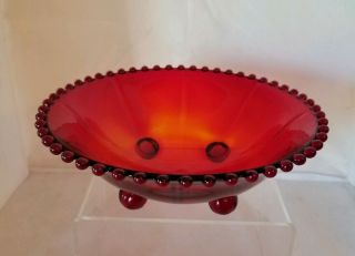 Vintage Imperial Candlewick Red Footed Bowl - 400/74b - Line 3400 - Rare - Exce