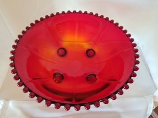 Vintage Imperial Candlewick RED Footed Bowl - 400/74B - Line 3400 - RARE - Exce 2