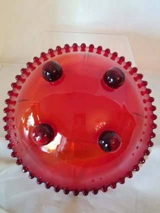 Vintage Imperial Candlewick RED Footed Bowl - 400/74B - Line 3400 - RARE - Exce 4
