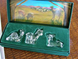 " The Nativity Animals " Waterford Marquis Lead Crystal Vintage 1999 Boxed