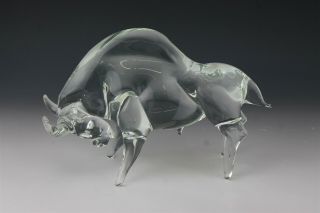 Signed Licio Zanetti Murano Italian Art Glass Modernist Bull Sculpture NR LMA 4