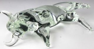 Signed Licio Zanetti Murano Italian Art Glass Modernist Bull Sculpture NR LMA 6