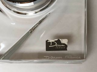 DAUM Crystal France Sculpture Mantel Clock Signed 8