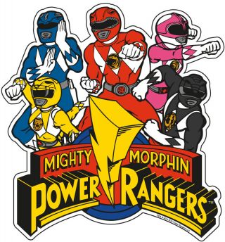 Mighty Morphin Power Rangers Group Sticker Cartoon