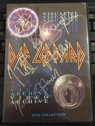 Def Leppard Visualize / Video Archive Signed Dvd Region 1 Autographs