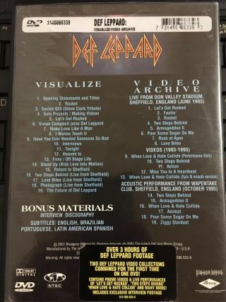 Def Leppard Visualize / Video Archive Signed DVD Region 1 Autographs 2