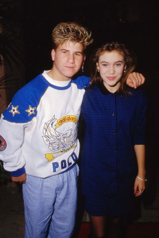 Alyssa Milano (14) & Jason Herve Cute Young Candid 35mm Transparency Slide