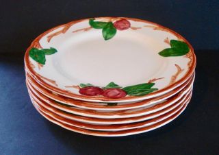 Set Of 6 Franciscan Apple 10 5/8 Inch Dinner Plates Ex.