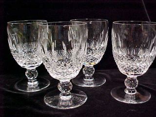 (set Of 4) Waterford Ireland Crystal Colleen Water Wine Goblet Glass