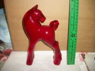 2001 Longaberger Ruby Red Head Back Filly Mosser Glass Heisey Horse
