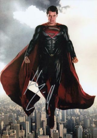 Henry Cavill Signed Autograph 8.  5x11 Photo / (kal El,  Superman)