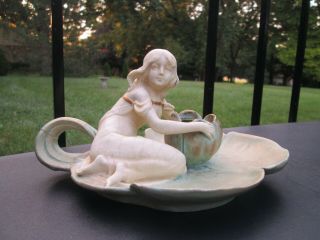 Ernest Wahliss Turn Wien Austria Art Nouveau Nymph Girl Water Lily Candle Holder