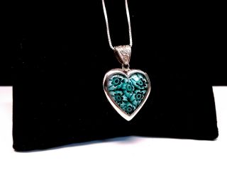 Vintage 925 Sterling Silver Milifori Heart Pendant Necklace