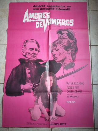 The Vampire Lovers Movie Poster - Hammer Films Horror Ingrid Pitt Peter Cushing
