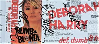 Deborah Debbie Harry Blondie Def Dumb & Blonde Cd,  Cassette Cover Signed X3,  Tix
