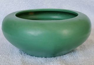 Catalina Island Pottery Matte Green Bowl Hand Thrown White Clay