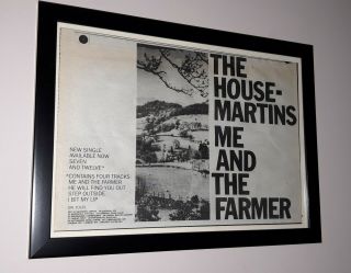 The House Martins - Framed Press Release Promo Poster From 1987
