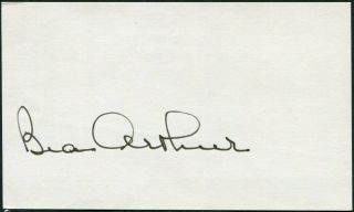 Bea Arthur Signed 3x5 Index Card The Golden Girls Maude All In The Family Mame