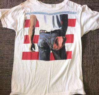 Rare Bruce Springsteen 1984 - 85 World Tour / Born In The Usa / Concert T - Shirt L