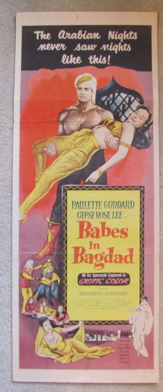 Babes In Bagdad Paulette Goddard Gypsy Rose Lee Harem 1952 Sexy Movie Poster