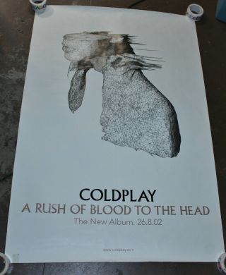 Huge Vtg 2002 Promo Coldplay Rush Of Blood To The Head Poster