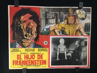 Vintage I Was A Teenage Frankenstein Mexican Lobby Card Art 16 " X12 "