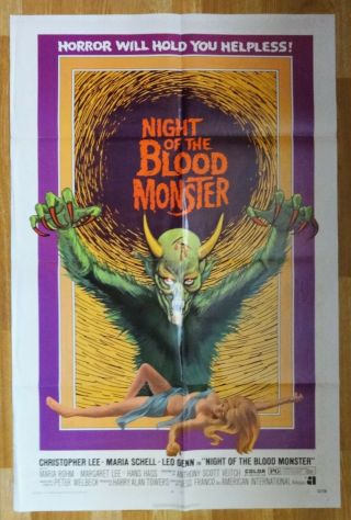 " Night Of The Blood Monster " Aka " The Bloody Judge " - 27x41 " - Movie Poster