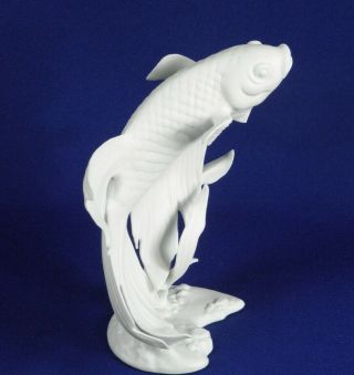 Fancy Fish - Ak Kaiser West German - White Bisque Porcelain Statue - Graceful