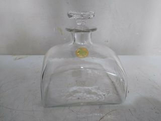 Colonial Williamsburg Clear Square Decanter w/Stopper Blenko Royal Leerdam 5