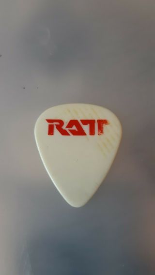 Vintage Ratt Robbin Crosby White/red Guitar Pick - 1984 Out Of The Cellar Tour