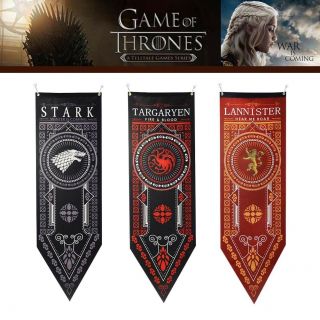 Game Of Thrones House Stark Targaryen Banner Flag Wall Hanging Home Decor 19 " 59