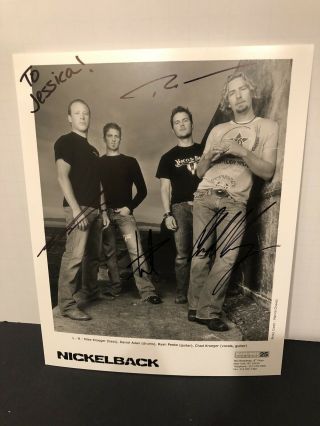 Nickelback Signed By All 4 Members 8x10 Photo Personalized Autograph No