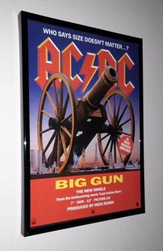 Ac/dc - Framed Promo Poster For The 1993 Single Big Gun
