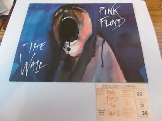 Pink Floyd The Wall 1981 Concert Programme & Ticket